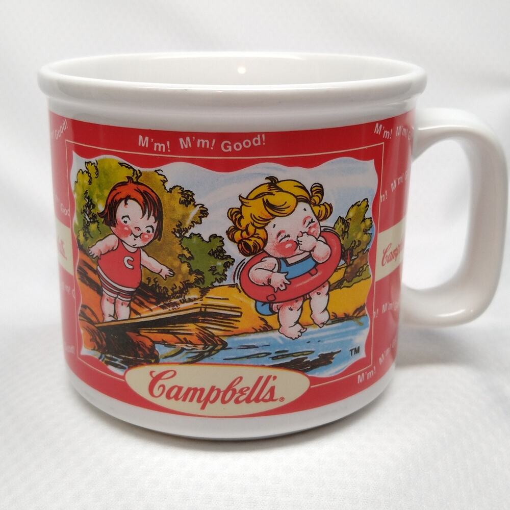 Vintage Houston Harvest Campbells Soup Kids Mug 2000 Swimming Inner Tube 16oz